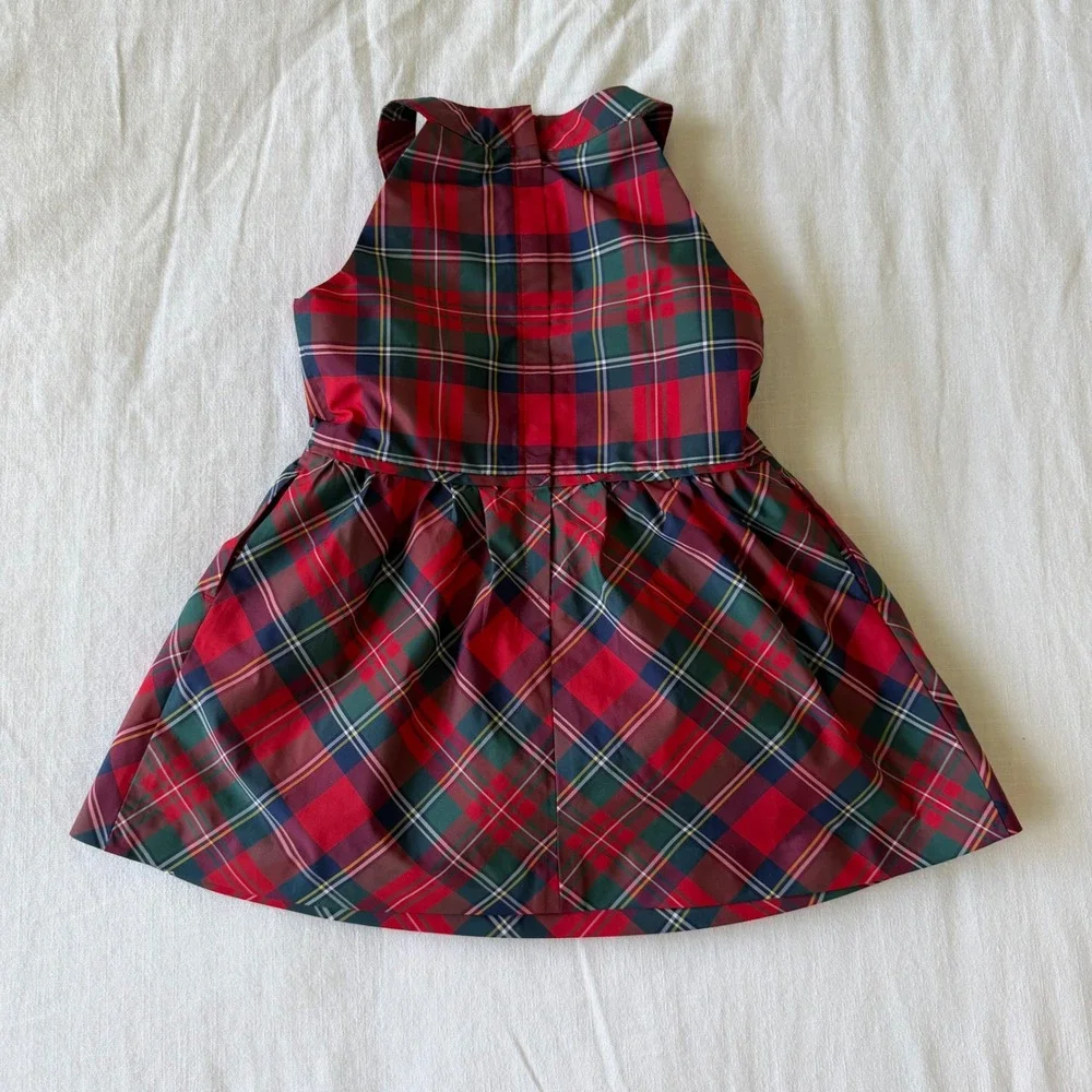 Vineyard Vines Girls 3T‎ Red Plaid Holiday Dress Sleeveless Taffeta Christmas